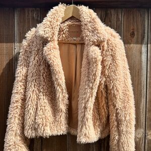 Blank NYC Tan Faux Fur Jacket